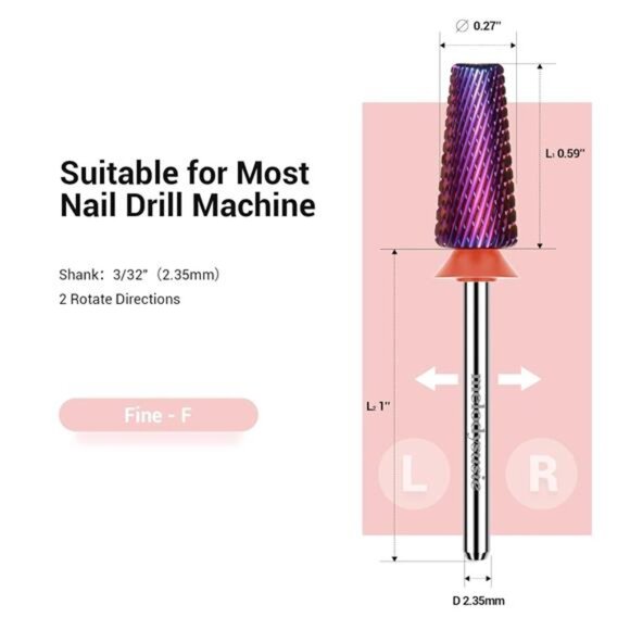 MelodySusie Professional 5 in 1 Nail Drill Bits, Tungsten Multi-function - Picture 6 of 7